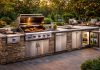 best built in outdoor kitchen appliances 2026 setup with grill and fridge