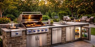 best built in outdoor kitchen appliances 2026 setup with grill and fridge